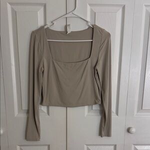 T.J.Maxx Taupe Long Sleeve Women's Top